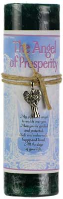 Prosperity Pillar Candle W Angel