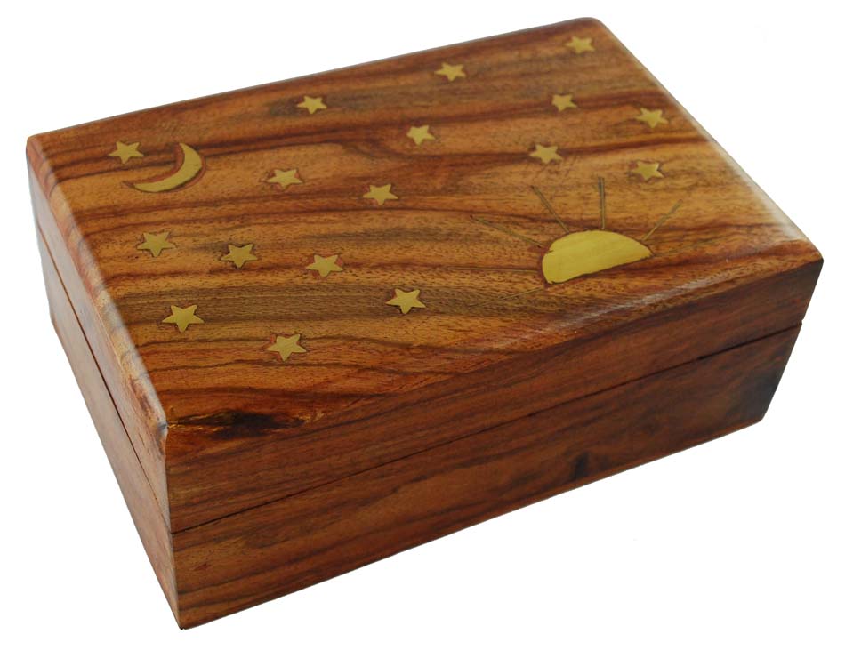 Brass Inlaid Sun & Moon Box