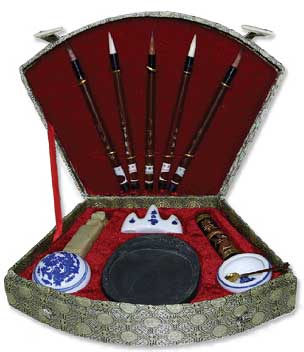 5 Brush Fan calligraphy set