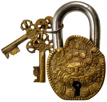 Tibetan Brass lock 4"