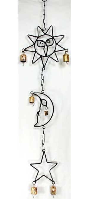 Sun, Moon, & Star wind chime