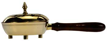 Wood Handled Brass burner 10"