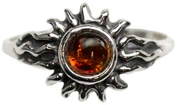 Amber Sun Ring Size 9