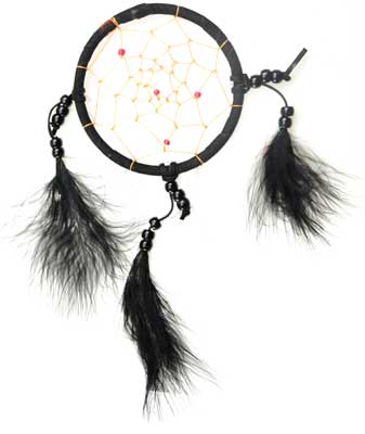 Black dream catcher 4"