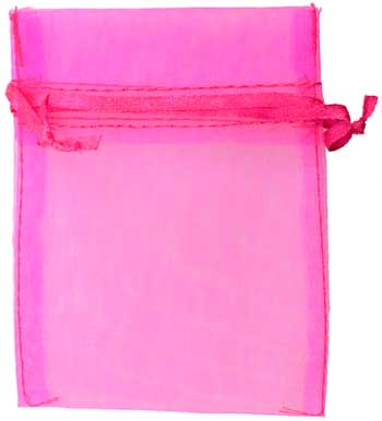 5" x 6" Hot Pink organza