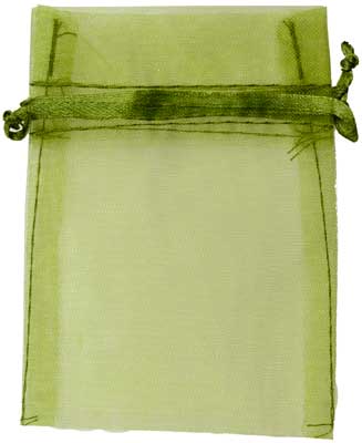 2 3/4" x 3" Olive organza