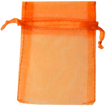 2 3/4" x 3" Orange organza