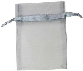 4" x 5" Silver organza