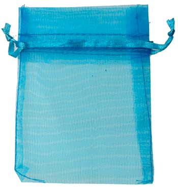 2 3/4" x 3" Turquoise organza