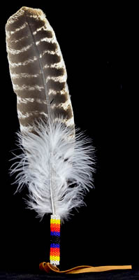 Beaded smudging feather 12"
