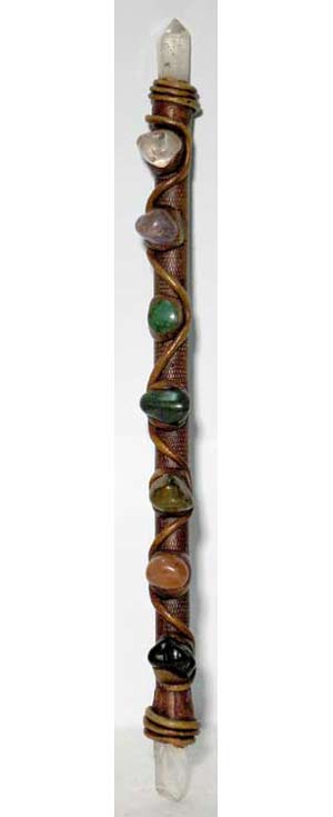 Large Clay 7 Stone Energy wand 11"