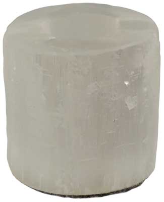 White Selenite Round tealight holder